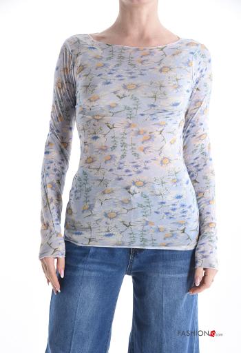 Maglione in Misto Cashmere Fantasia floreale - ph 1