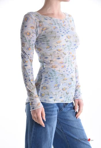 Maglione in Misto Cashmere Fantasia floreale - ph 3