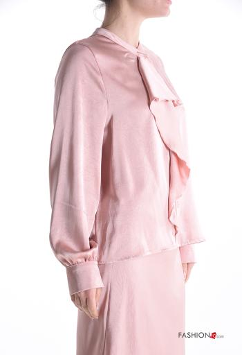 Camisa satén manga larga con volantes con botones - ph 3