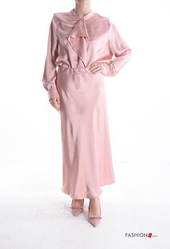 Camisa satén manga larga con volantes con botones - ph 5