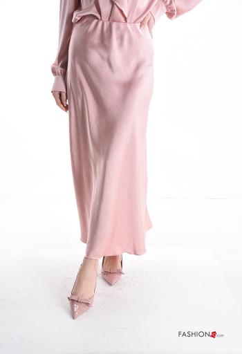 Falda satén con elástico