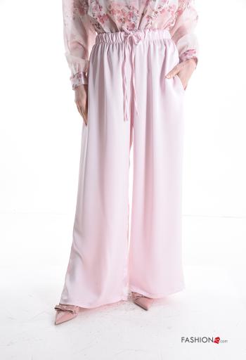 Pantalones wide leg con bolsillos con elástico - ph 1
