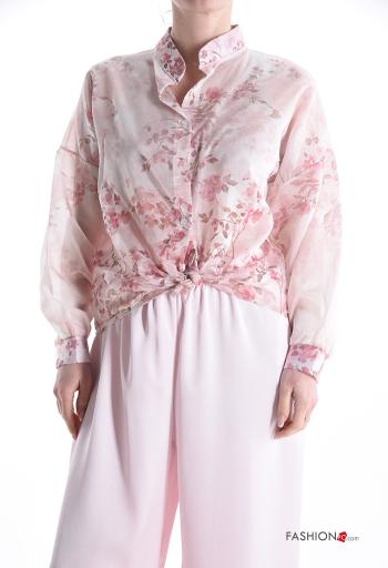 Camisa manga larga Estampado Floral con botones