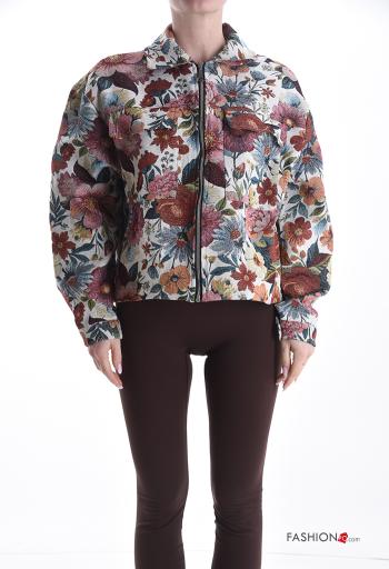 Leaf print Cotton Jacket - ph 1
