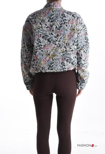 Leaf print Cotton Jacket - ph 2