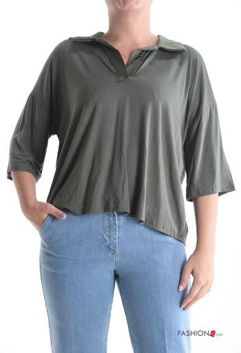 Maglione con colletto maniche a tre quarti - ph 1