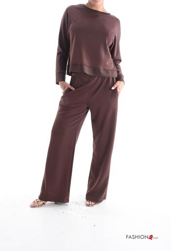 long sleeve crew neck Co-ord with pockets with elastic