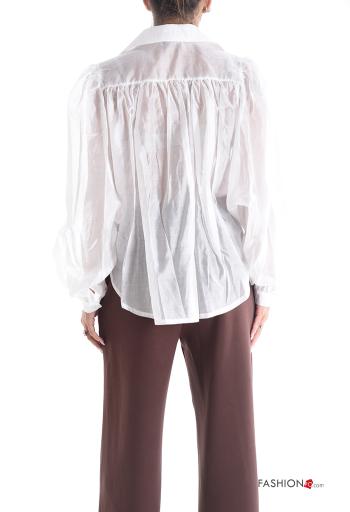 Chemise manches longues oversize à collet à boutons - ph 2