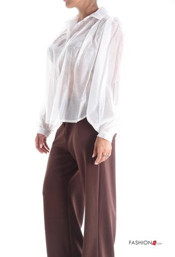 Chemise manches longues oversize à collet à boutons - ph 3