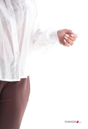 Chemise manches longues oversize à collet à boutons - ph 4