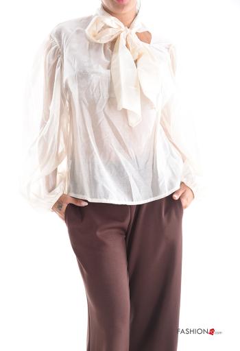 Blouse manches longues avec noeud