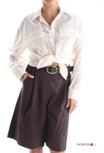 long sleeve with collar Shirt with buttons with pockets
