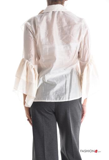 Chemise manches à volant manches longues à volants à boutons - ph 2