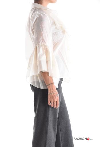Chemise manches à volant manches longues à volants à boutons - ph 3