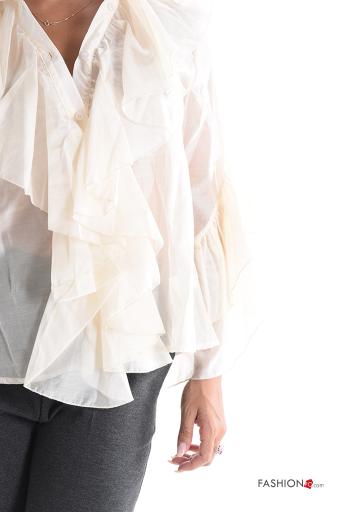 Chemise manches à volant manches longues à volants à boutons - ph 4