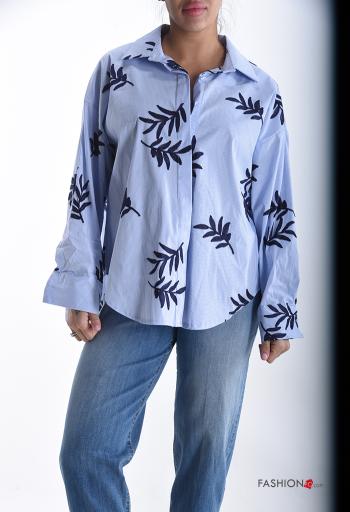 Camicia in Cotone maniche lunghe con colletto Fantasia mista con bottoni - ph 1