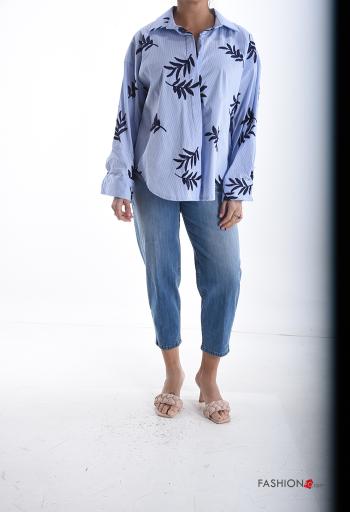 Camicia in Cotone maniche lunghe con colletto Fantasia mista con bottoni - ph 5