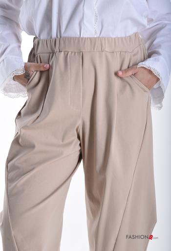 Pantalone in Cotone oversize con tasche con elastico - ph 4