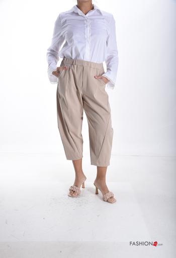 Pantalone in Cotone oversize con tasche con elastico - ph 5