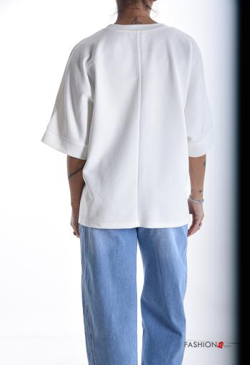 T-shirt maniche corte girocollo Fantasia scritta - ph 2