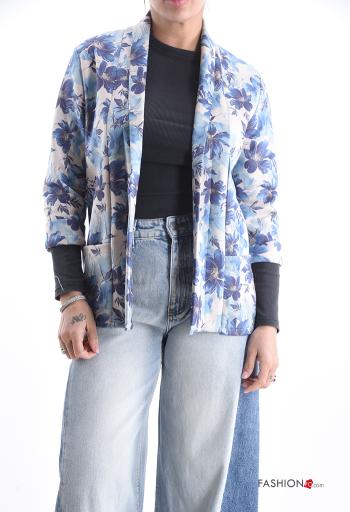 Blumenmuster lange ärmel Jacke - ph 1