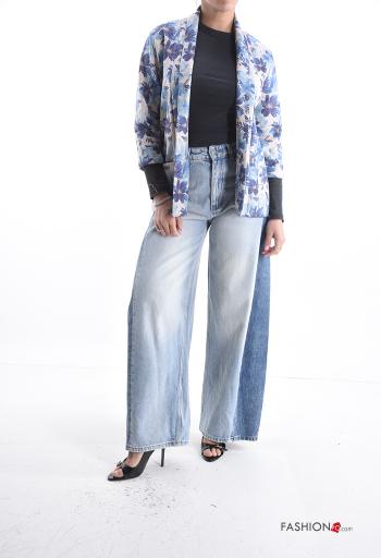 Blumenmuster lange ärmel Jacke - ph 5