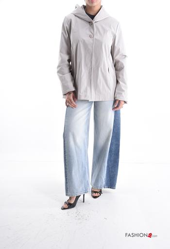 Giacca maniche lunghe con tasche con bottoni con cappuccio - ph 5