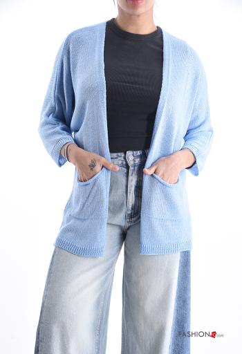 Cardigan maniche lunghe con tasche
