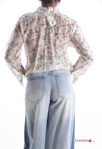 Camicia maniche lunghe con colletto Fantasia floreale con bottoni - ph 2