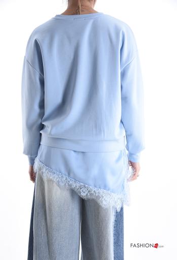 Spitze- u-boot ausschnitt asymmetrisch lange ärmel Sweatshirt - ph 2