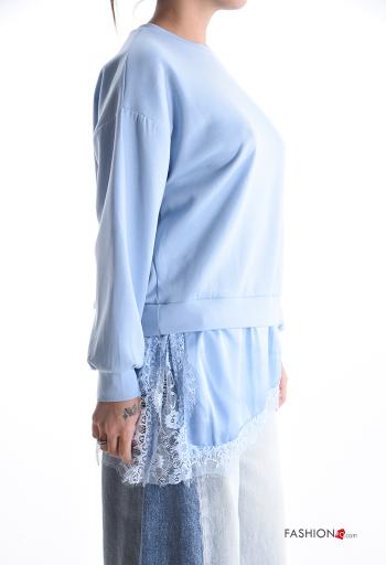 Spitze- u-boot ausschnitt asymmetrisch lange ärmel Sweatshirt - ph 3