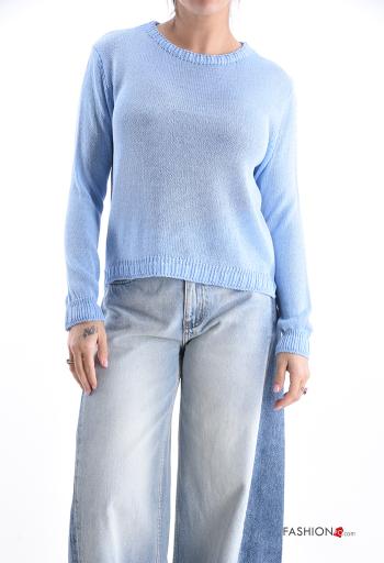 lange ärmel u-boot ausschnitt Strickpullover