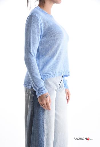 lange ärmel u-boot ausschnitt Strickpullover - ph 3