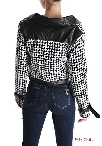 Chiodo ecopelle Fantasia pied de poule con zip - ph 2