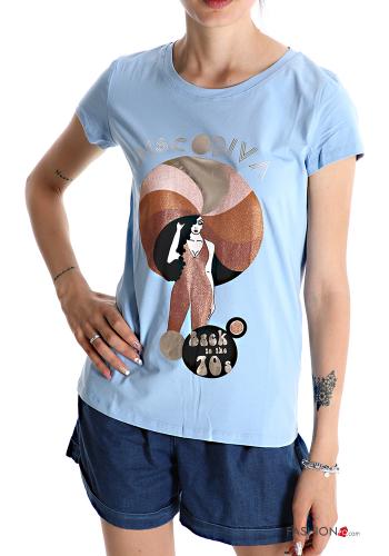 T-shirt em Algodão Padrão Estampado - ph 1