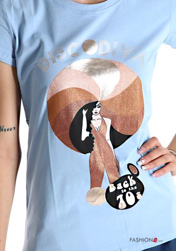 T-shirt em Algodão Padrão Estampado - ph 4