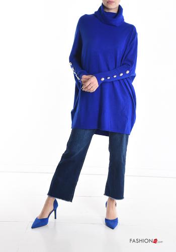 Pull en Mélange de Laine à col roulé à boutons - ph 1