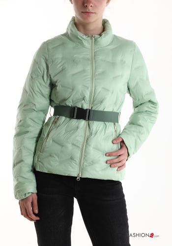 Daunenjacke mit Gürtel schnappverschluss mit Reißverschluss mit Taschen - ph 1