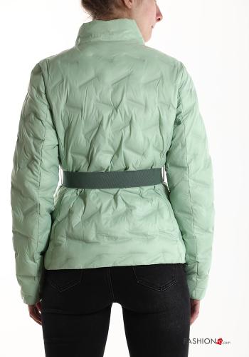 Daunenjacke mit Gürtel schnappverschluss mit Reißverschluss mit Taschen - ph 2