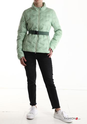 Daunenjacke mit Gürtel schnappverschluss mit Reißverschluss mit Taschen - ph 5