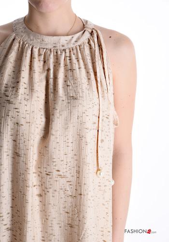 Abito in Cotone girocollo oversize senza maniche con fiocco - ph 4