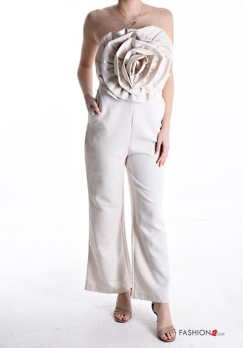 sleeveless wide leg Jumpsuit with pockets with elastic - ph 1
