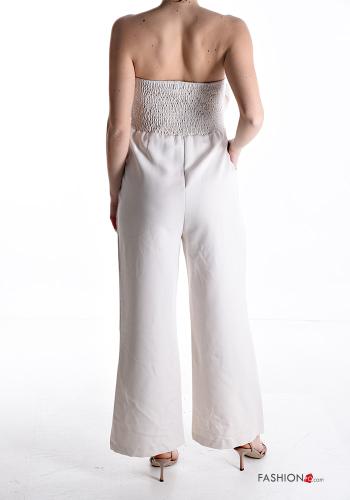 sleeveless wide leg Jumpsuit with pockets with elastic - ph 2