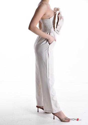 sleeveless wide leg Jumpsuit with pockets with elastic - ph 3