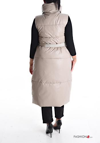 Colete acolchoado com cinto com bolsos fivela de plástico - ph 2