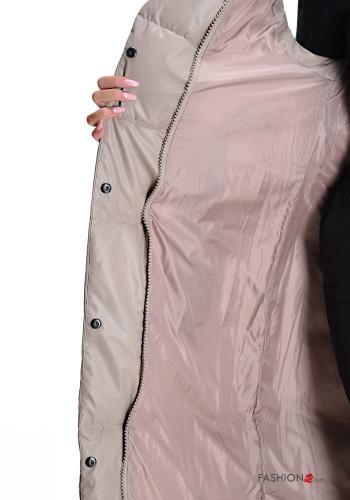 Colete acolchoado com cinto com bolsos fivela de plástico - ph 5