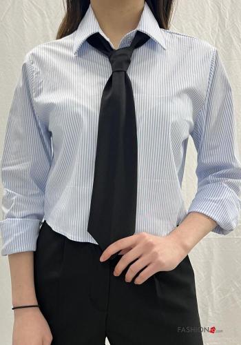 Camicia in Cotone corto Fantasia righe - ph 1