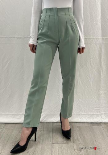 high waist Trousers with zip