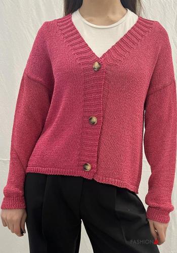 Cardigan with buttons with v-neck