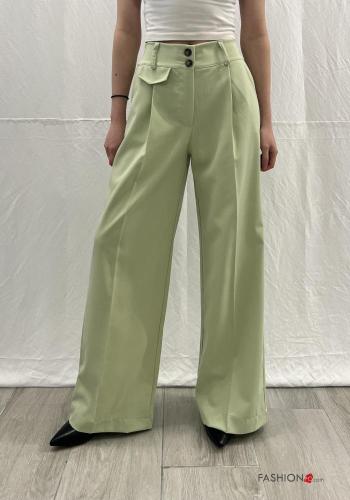 wide leg Trousers with pockets with elastic - ph 1